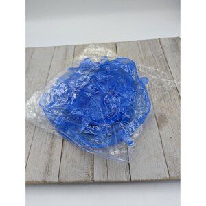 6 Pack Reusable Food Cover Stretchable Silicone Bowl Wraps Food Saver Blue